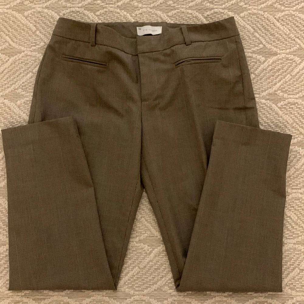GAP Glen Plaid Trousers Mid-rise Slim, Ankle/Crop, Pockets, Stretch, Fall 🍂